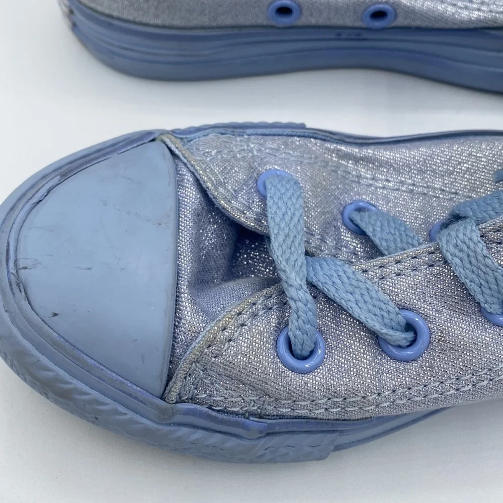 Converse All Star Metallic Blue Sneakers Ankle high tops Size 12 youth Unisex